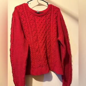 Bass Red Cable Knit Sweater